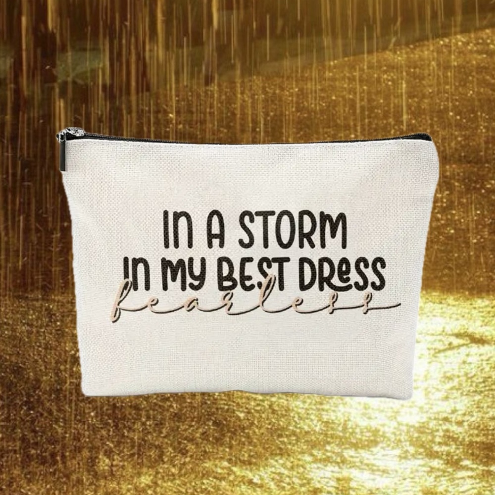 Cosmetic/ Travel Bag with Zipper & Print of Taylor Swift’s Lyrics Fearless NEW